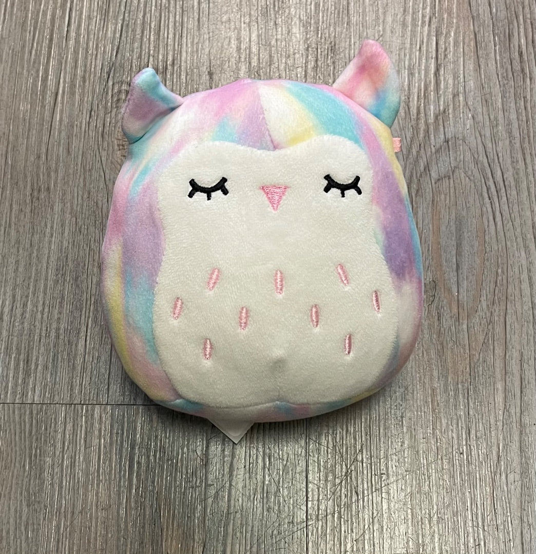 Cream Squish-A-Boo Tie-Dye Lesedi Owl, 5 Inch