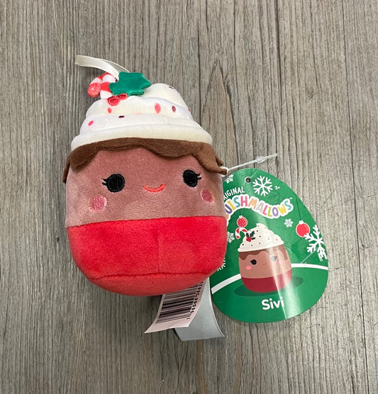 Brown/Red Squishmallow Sivi Candy Cane Hot Chocolate Holiday Candy Cane Cup, Small