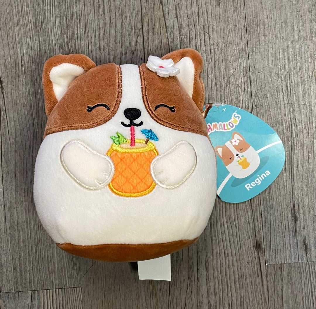 Brown/Cream Squish-A-Boo New Regina The Dog, 5 Inch
