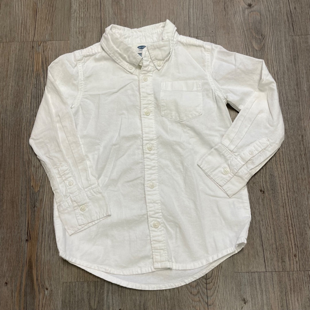 White Old Navy Dress Shirt LS, 5Y