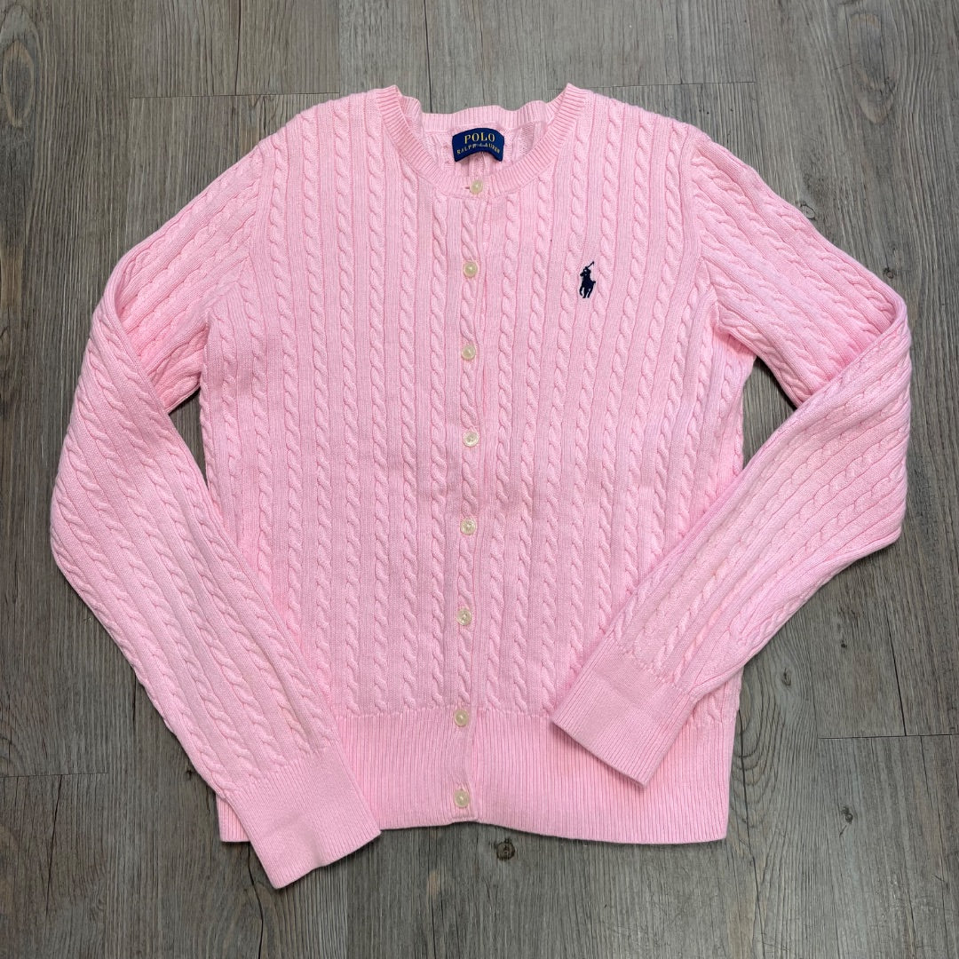 Pink Polo Ralph Lauren Knit Cardigan, 12-14Y