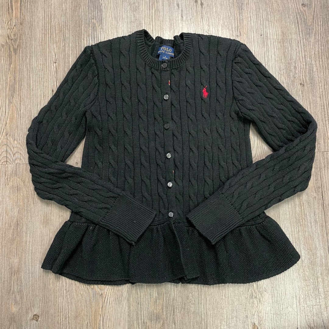 Black Polo Ralph Lauren Knit Cardigan, 12-14Y