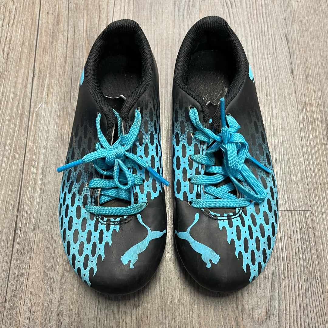 Blue Black Puma Outdoor Soccer Cleats, 12Y