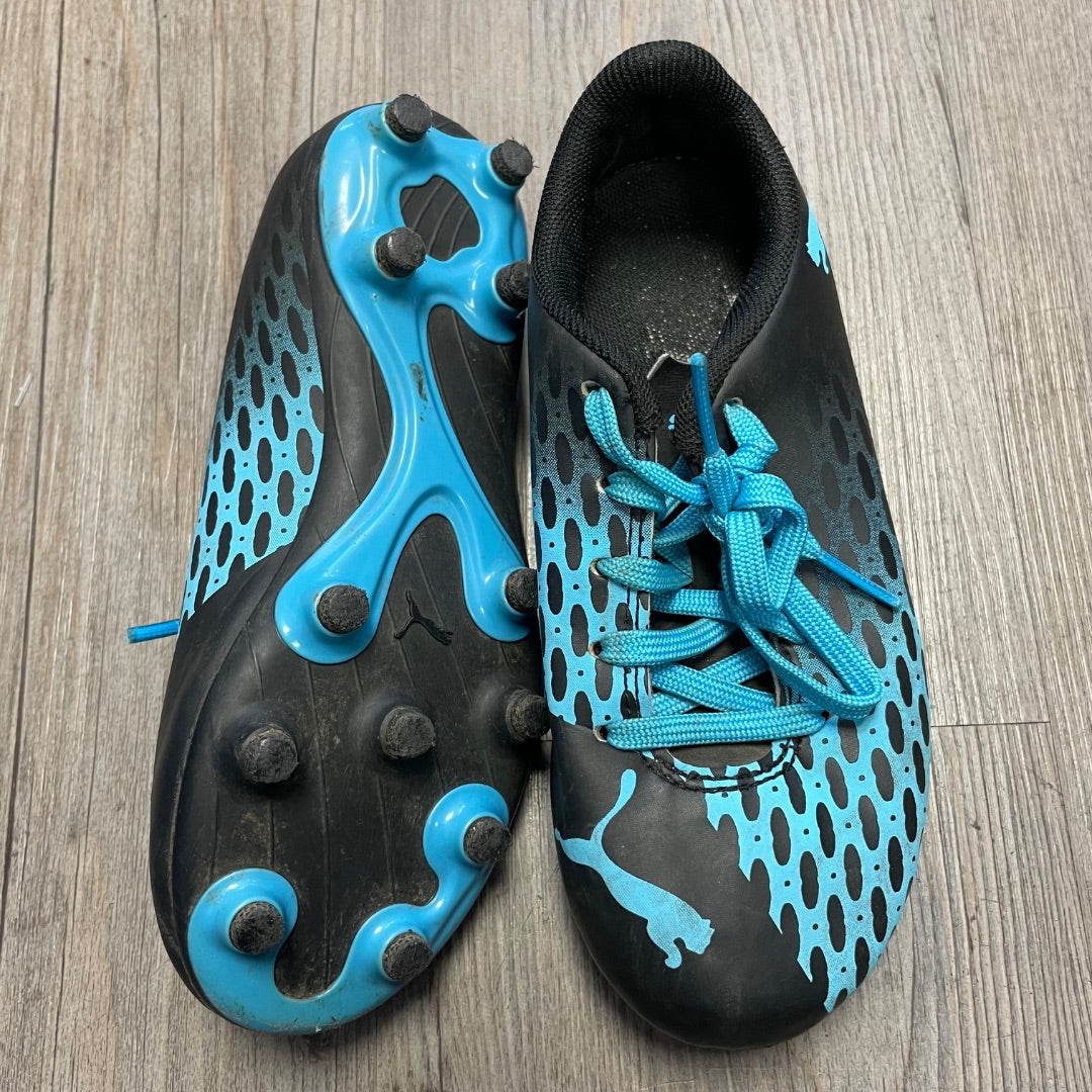 Blue Black Puma Outdoor Soccer Cleats, 12Y
