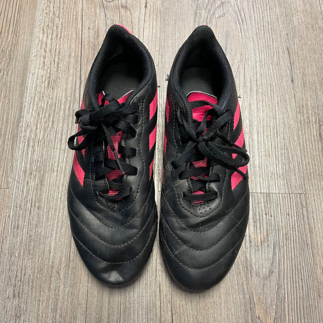 Pink Black Adidas Outdoor Soccer Cleats, 3Y