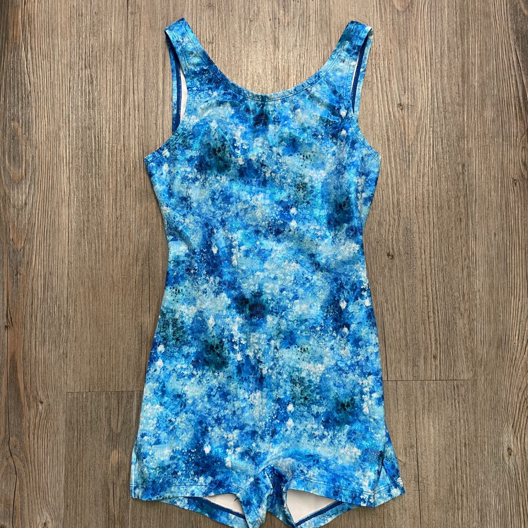 Blue Dynami Gymnastic Tank Biketard, 8-9Y