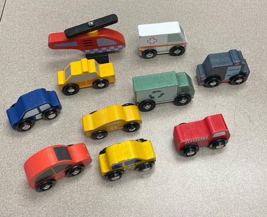 Multi Colour  Assorted Wooden Vehicle