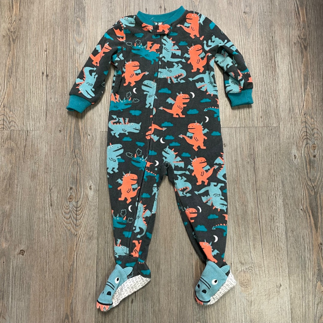 Dino Pattern Carters PJ Onesie, 18M
