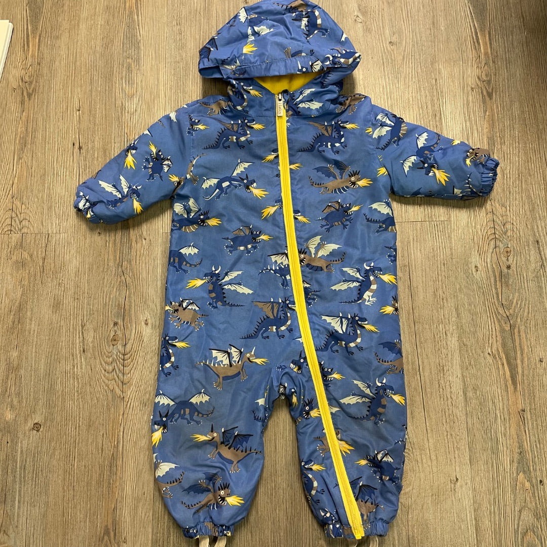 Dragon Pattern Hatley Fleecelined Rain Suit, 12-18M