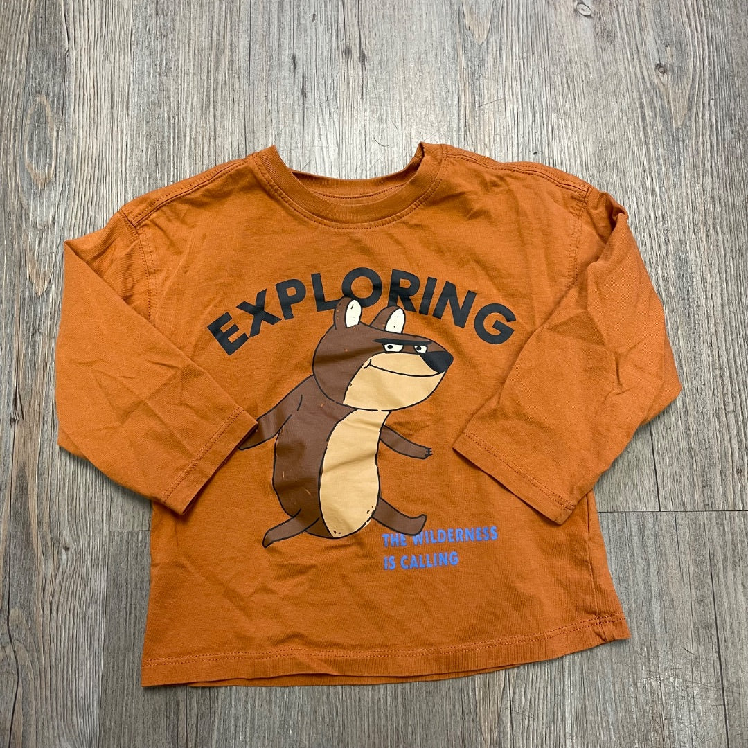 Rust H&M Long Sleeve Top, 1-2Y