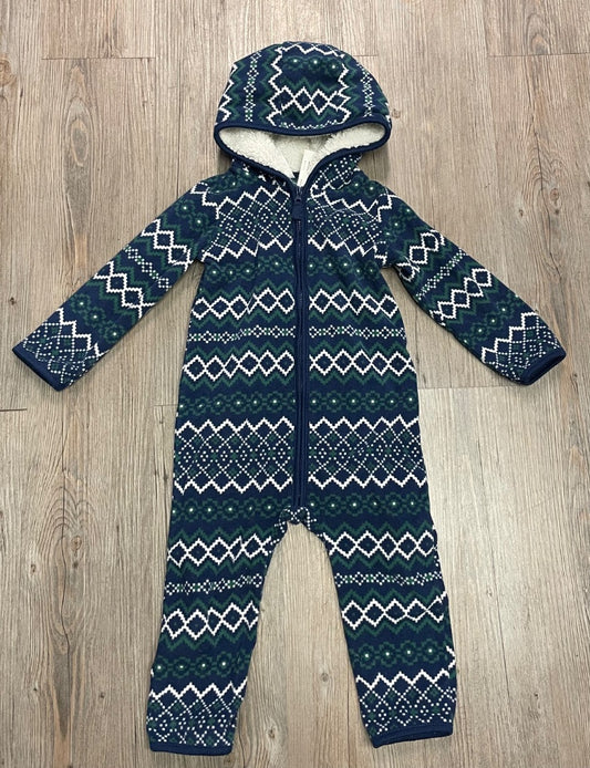 Blue Green Carters PJ Hooded Onesie, 2Y
