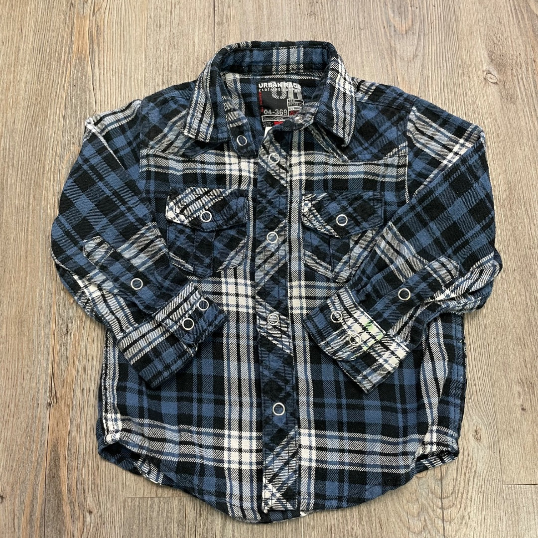 Blue Plaid Urban Rags Flannel Shirt, 2Y