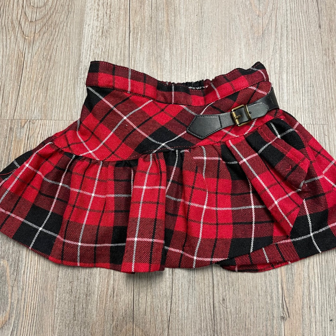 Red Childrens Place Plaid Skirt 2Y