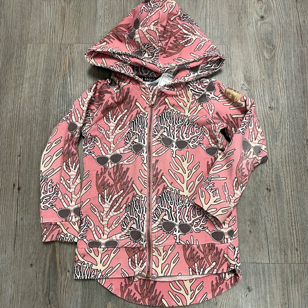 Multi Colour Dear Sophie Zip Hooded Jacket 4Y