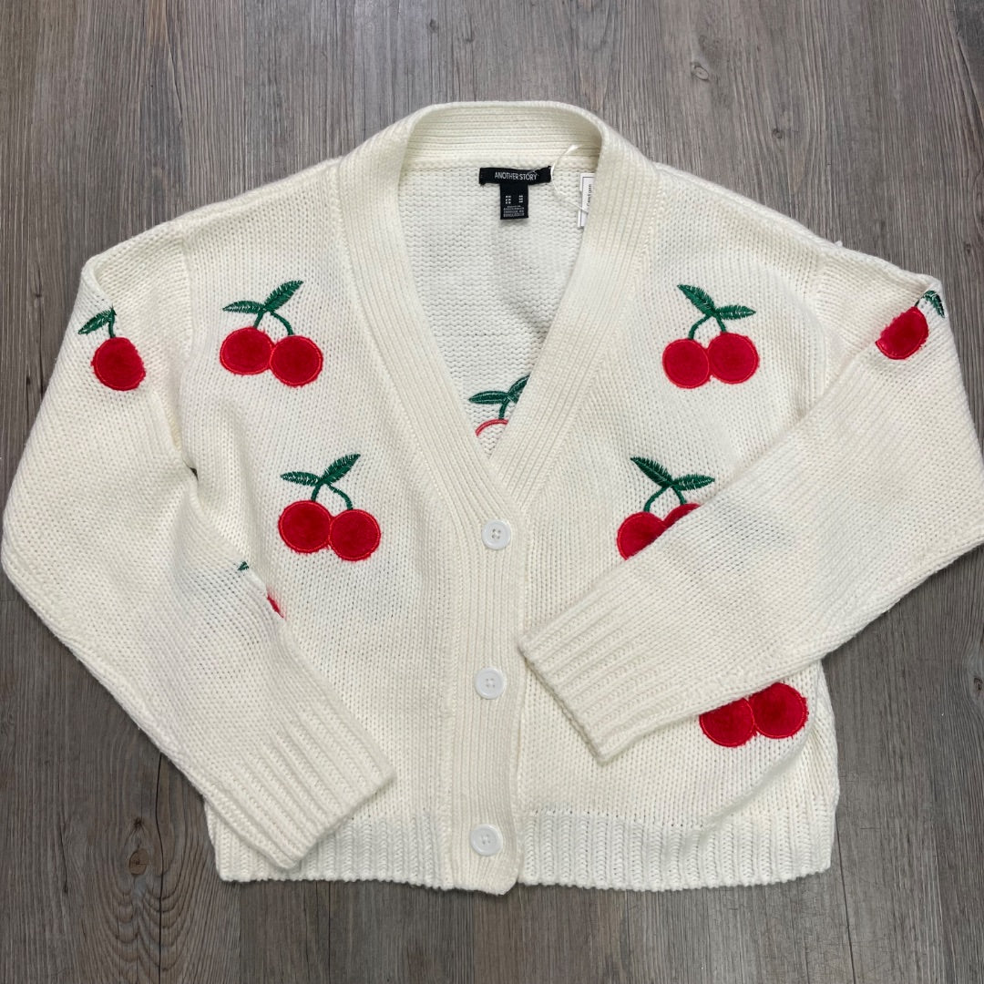 Cherry Pattern Another Story Knit Cardigan, Medium