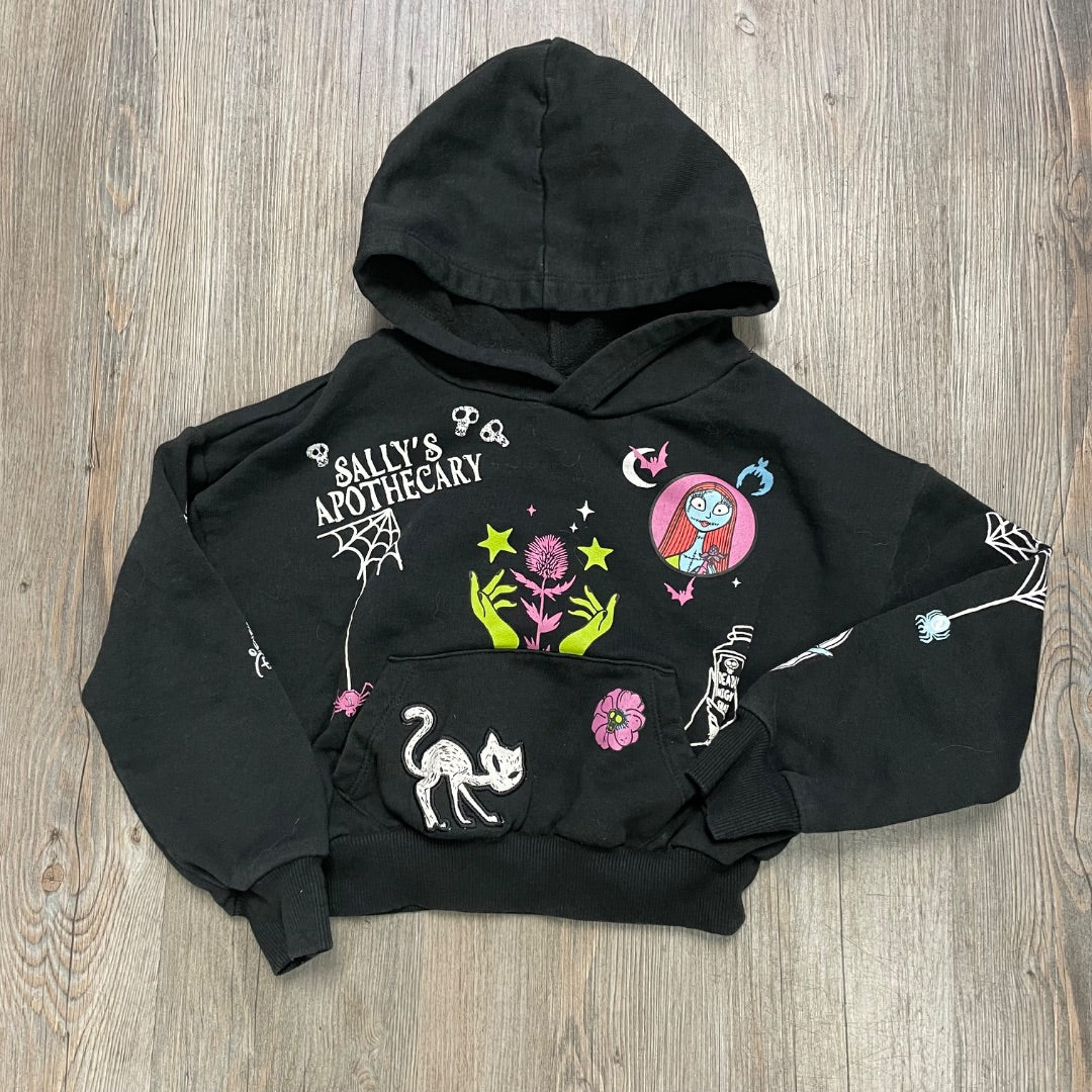 Black Halloween Pattern Mad Engine Pullover Hoodie , 6Y