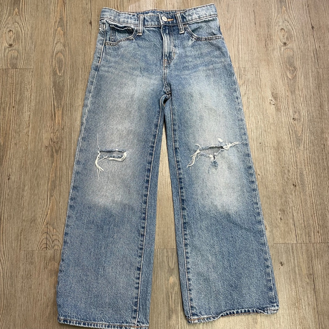 Blue Old Navy Highrise Baggy Wide leg Jeans, 10Y
