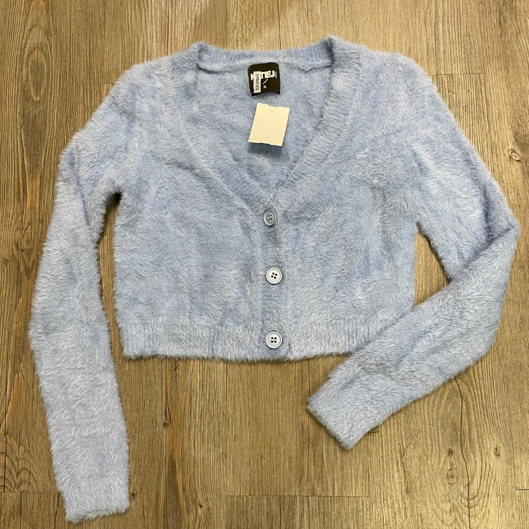 Blue KATIE J NYC Fuzzy Cardigan, 10Y