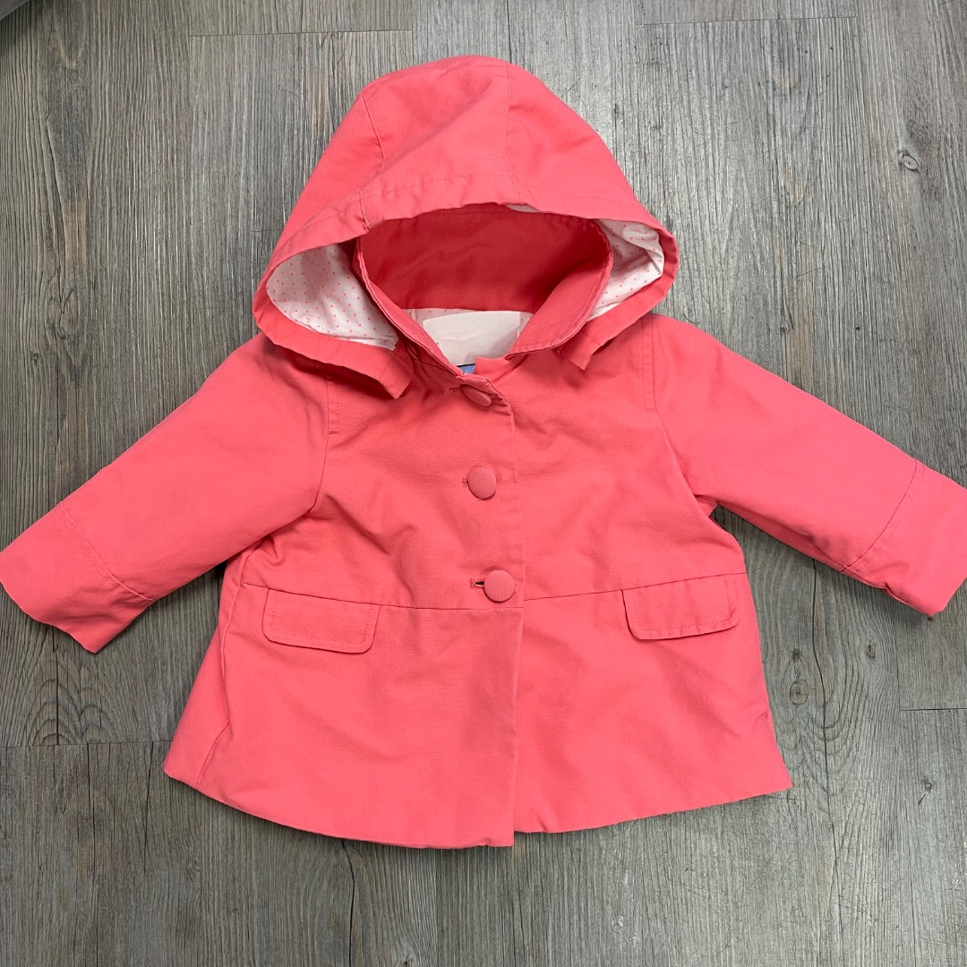 Coral Jacadi Hooded Coat, 12M