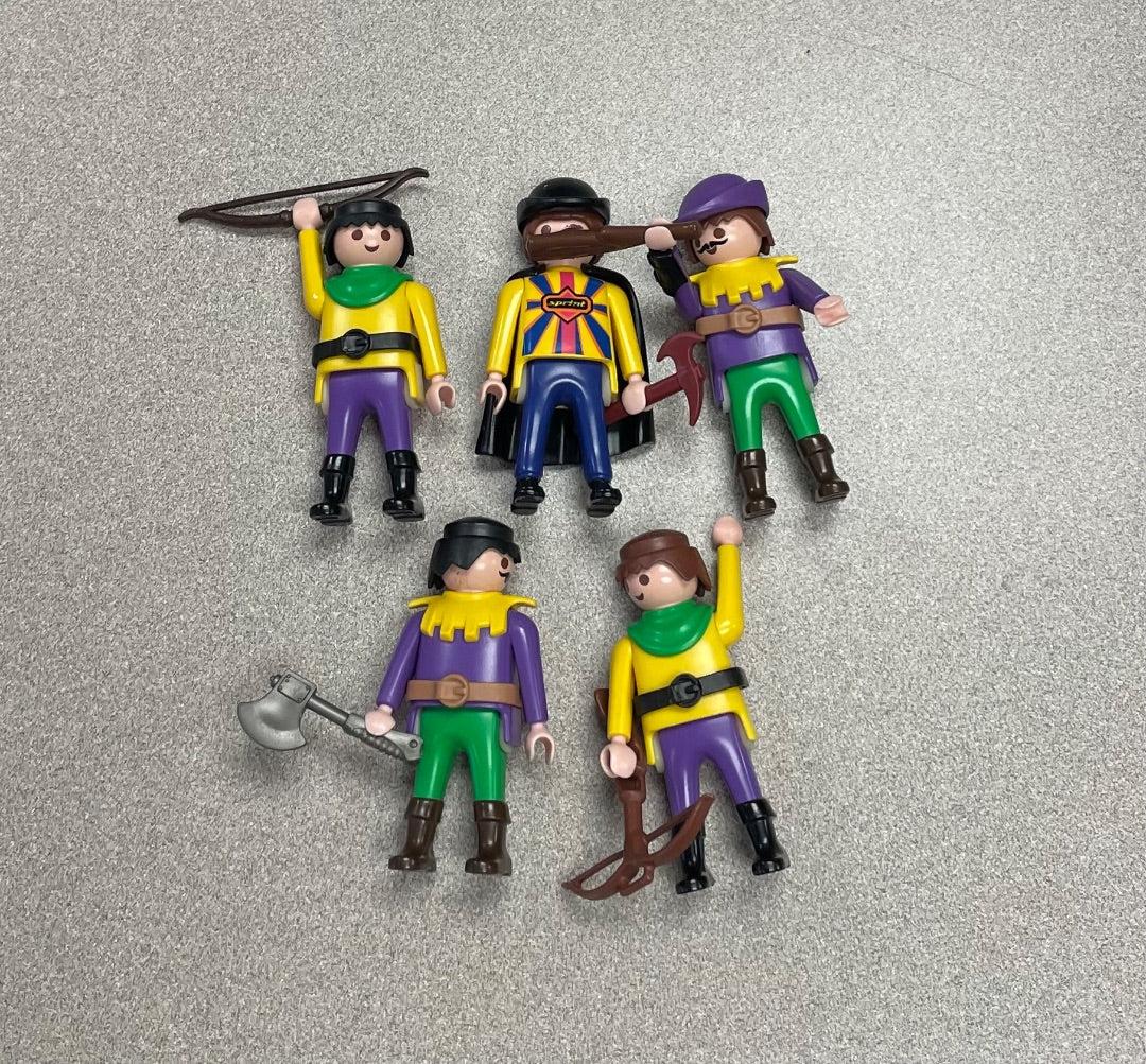 Yellow/Purple/Green Playmobile 5 Robin Hood Merry Men