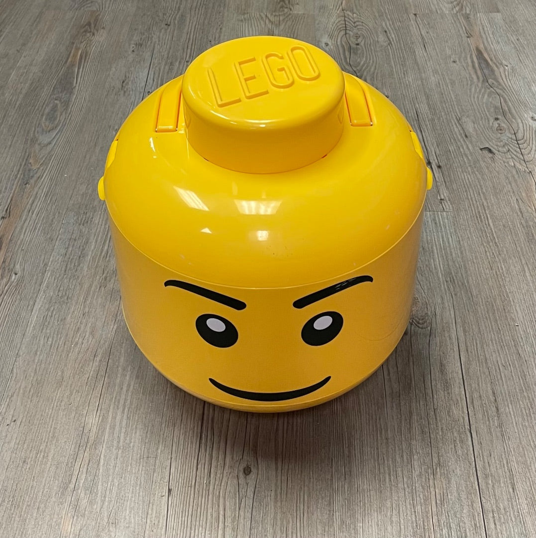 Yellow Lego Bin Head Storage Head
