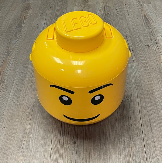 Yellow Lego Bin Head Storage Head