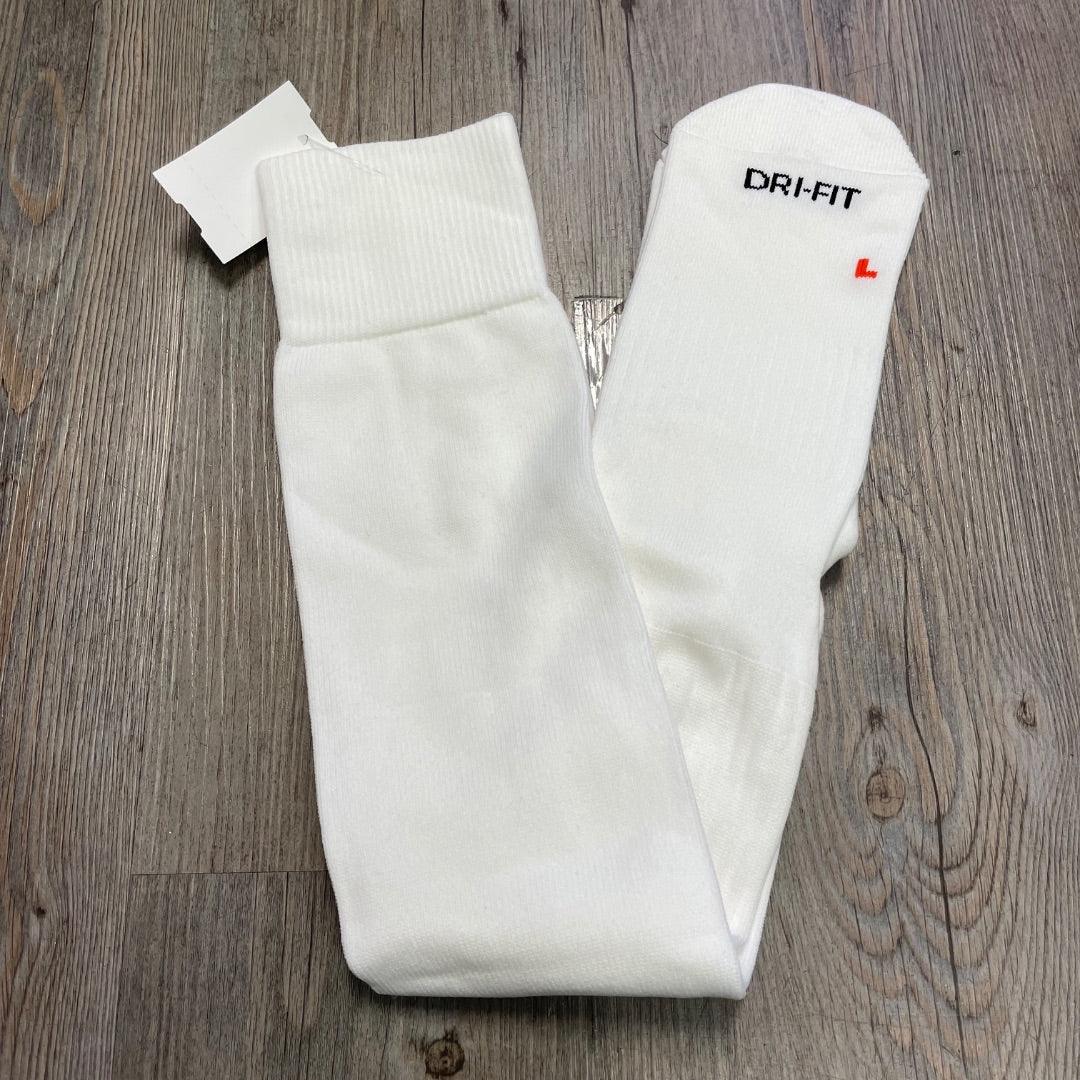 White Nike Soccer Socks, Adult Size