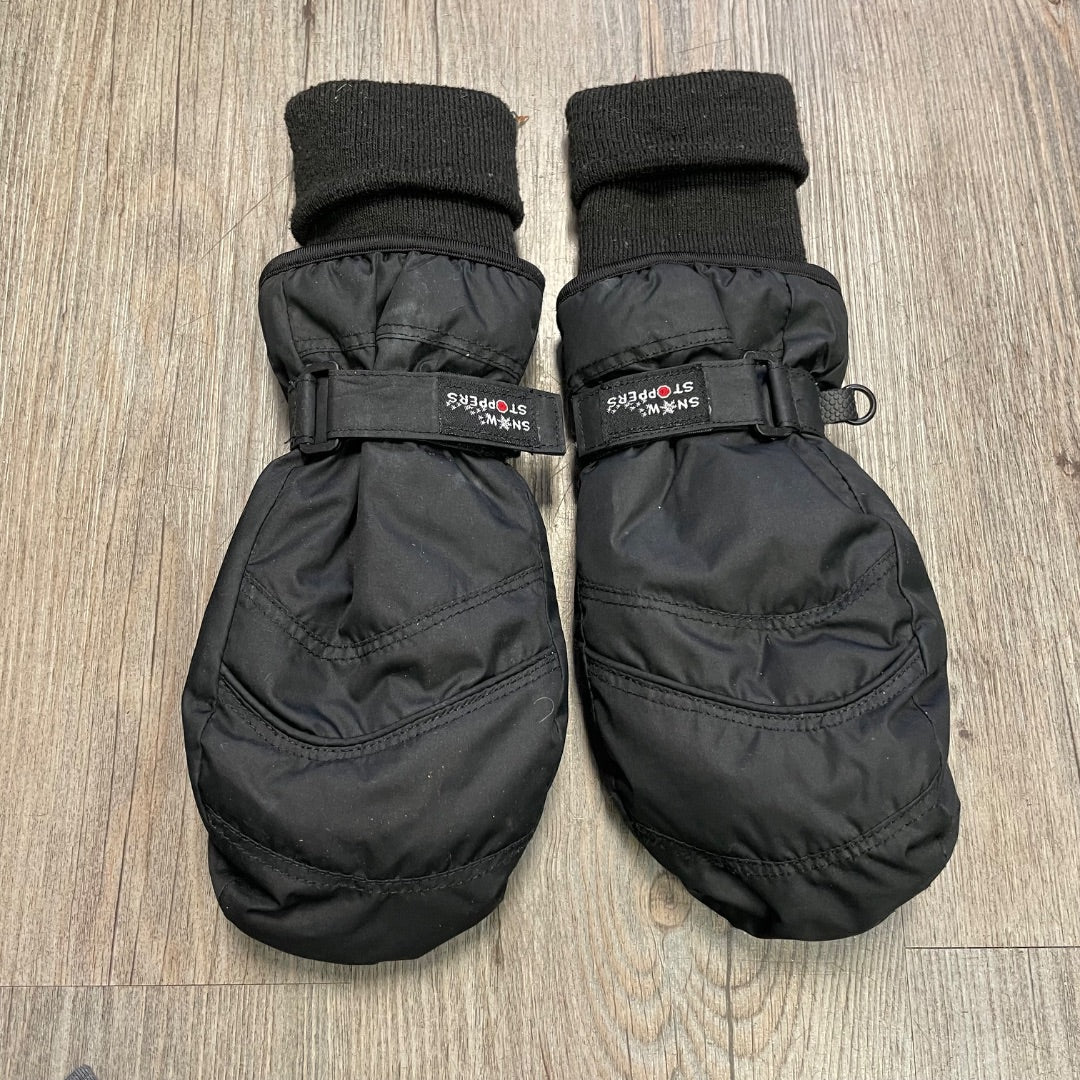 Black Snow Stoppers Winter Mitts, 4-8Y