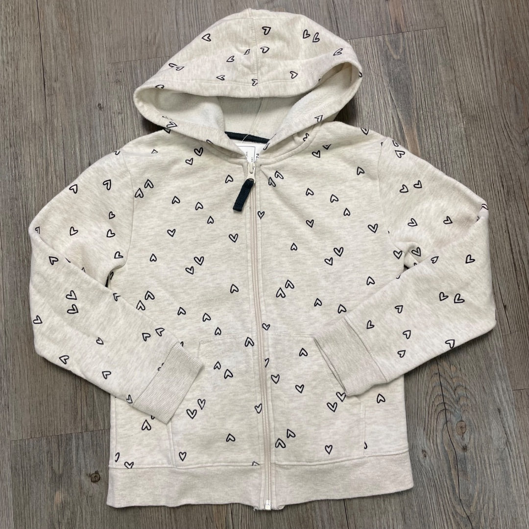 Hearts Pattern Cat & Jack Zip Hoodie, 8Y
