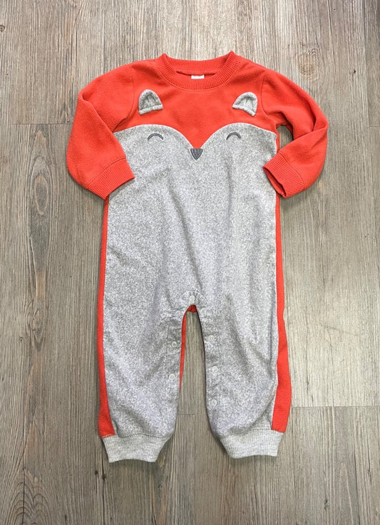 Grey ,Orange Carters Fleece Pj Onesie, 18M
