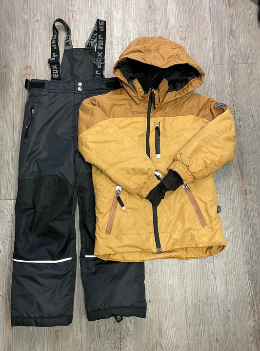 Brown Black Deux Par Deux 2PC Winter Suit Set, 6Y