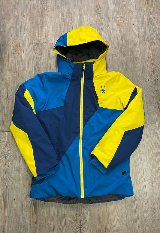 Blue,Yellow Spyder Ski Jacket, 14Y