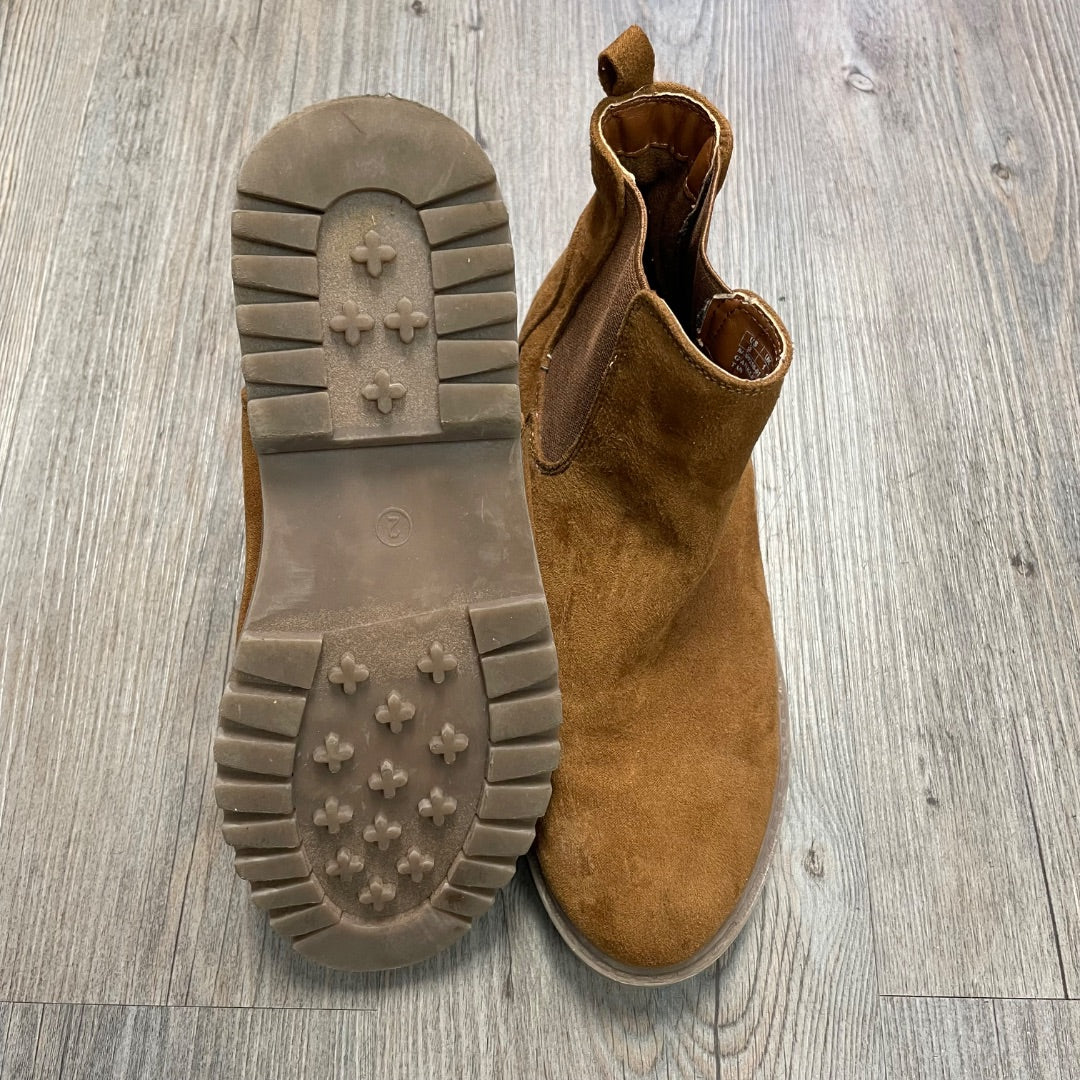 Brown  Suede Ankle Fall Boots, 2Y