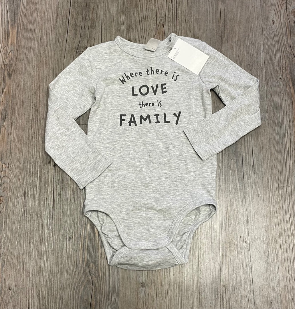Grey H&M LS Onesie, 2-3Y