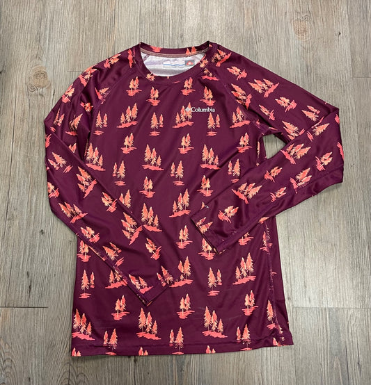 Maroon Columbia Base Layer Top, 14-16Y
