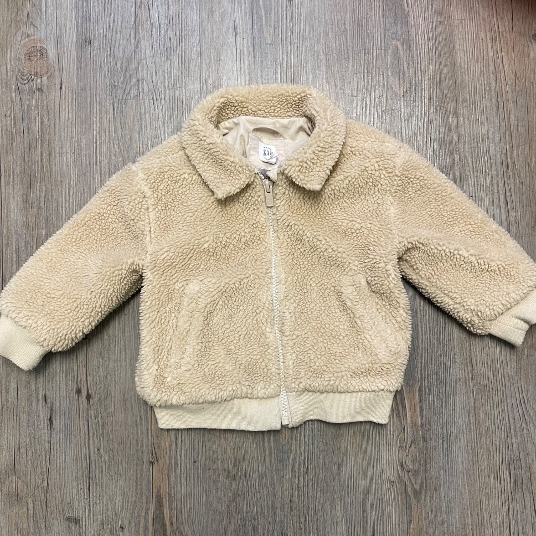 Tan Gap Sherpa Zip Jacket, 18-24M
