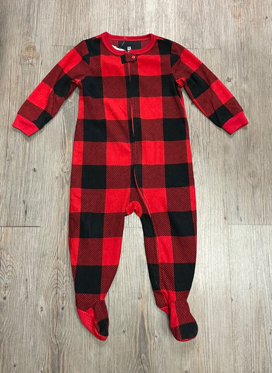 Bufallo Plaid Gap Fleece PJ Onesie, 18-24M