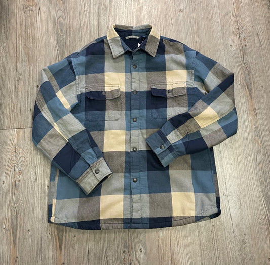 Blue Plaid Uniqlo Fleecelined Shacket, 11-12Y