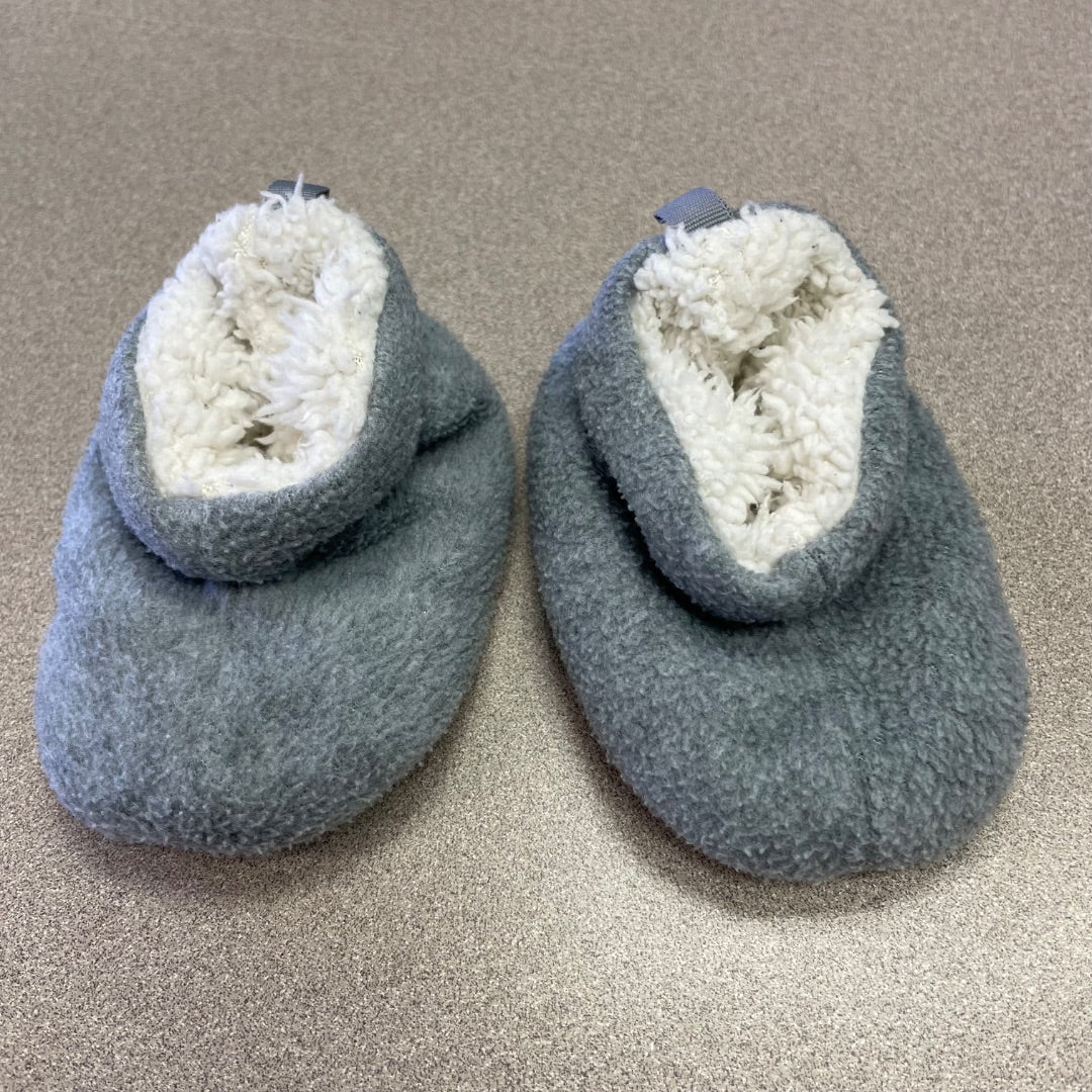 Grey  Baby Fleece Bootie, 0-3M