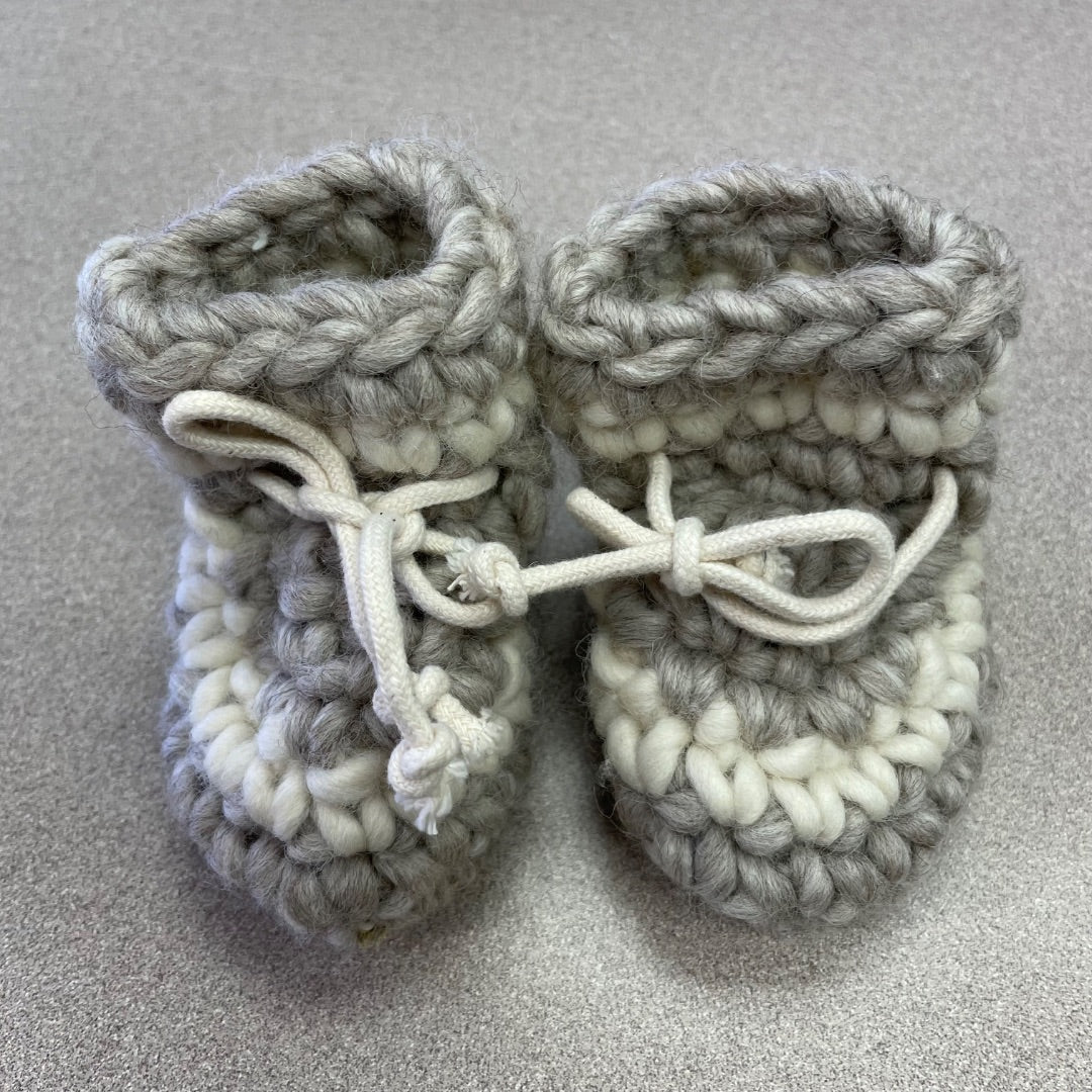 Grey Podraig Knit Baby Bootie, 0-3M