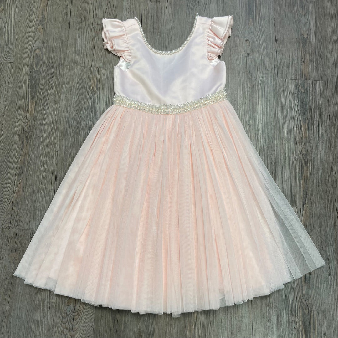 Pink Couture Princess Satin Tulle Dress, 7Y