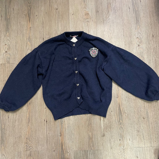 Navy Miniroi Knit Cardigan, 9-10Y