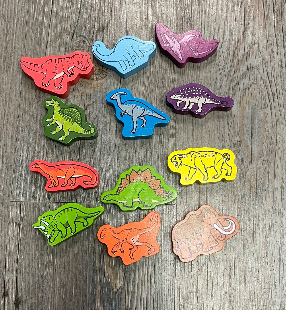 Multi Colour  Assorted Wooden Dino, 3Y+