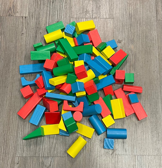 Multi Colour  Assorted Wooden Blocks, 3Y+