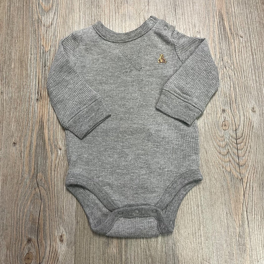 Grey Gap Long Sleeve Onesie, 3-6M