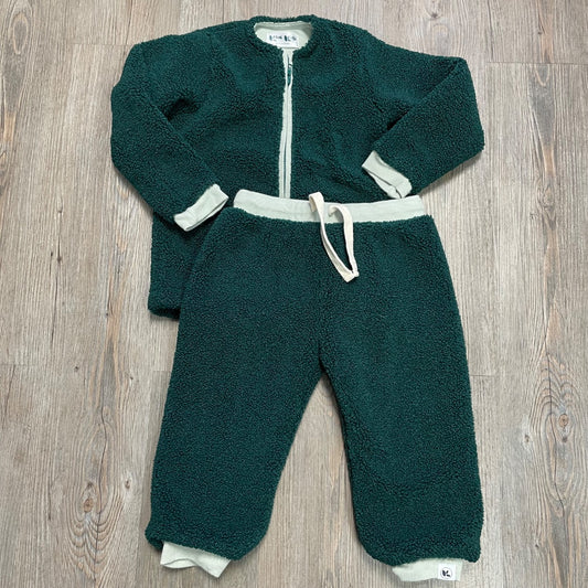 Green Klok Kids 2PC Sherpa Set, 4-5Y