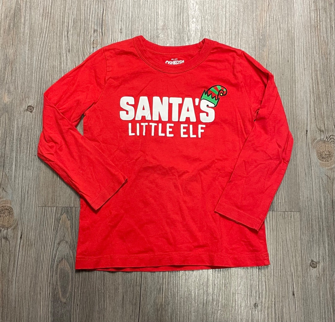 Red Oshkosh LS Holiday Top, 4Y
