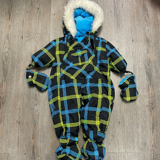 Black Lime Blue Gusti Snow Suit, 6M