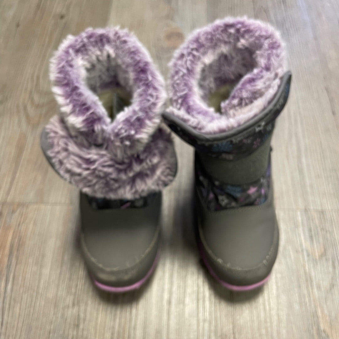 Grey Purple Cougar Winter Boots, 9T