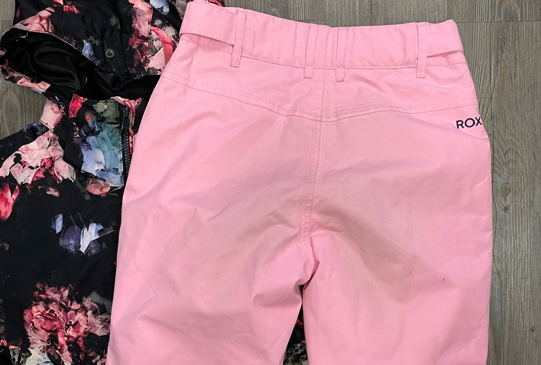 Floral/Pink Roxy 2 pcs Snow Suit Set, Jacket-12Y Pants-14Y